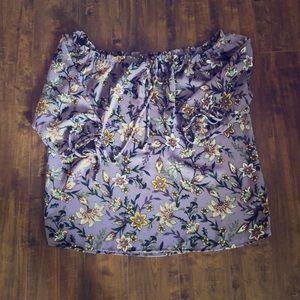 Off the shoulder floral top.